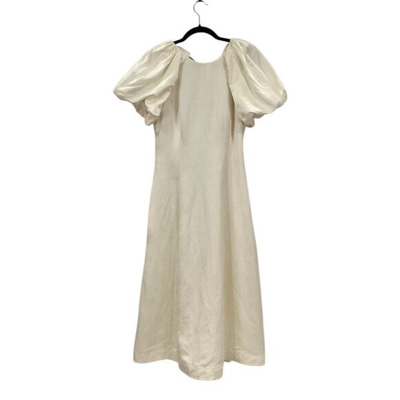 Rebecca Vallance Aimee Open Back Sateen Midi Dress In Ivory Size 2 - Picture 4 of 16
